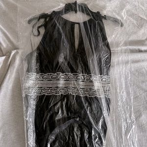 Floor length black gown
